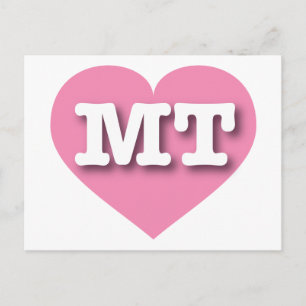Carte Postale Montana Coeur rose - J'aime MT