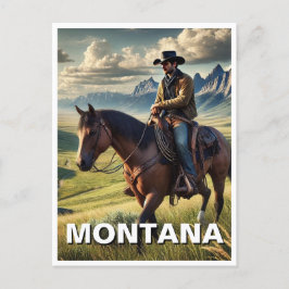 Carte Postale Montana Cowboy à cheval