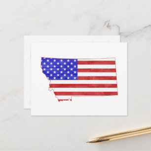 Carte Postale Montana Formé Drapeau Américain Patriotique Montan