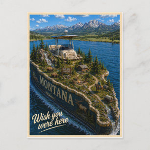 Carte Postale Montana Vous auriez aimé être ici Série des Ét