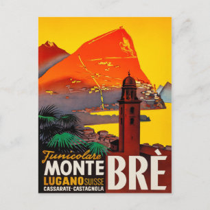 Carte Postale Monte Brè, Lugano, Suisse