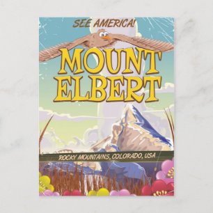 Carte Postale Monte Elbert, Colorado affiche de voyage USA