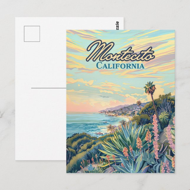 Carte Postale Montecito California Père Noël Barbara Coastline (Devant / Derrière)