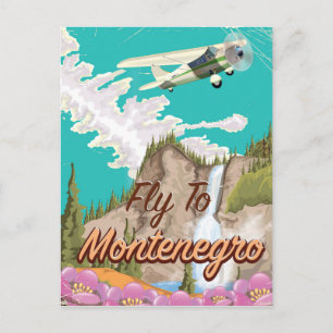 Carte Postale Monténégro affiche vintage voyage en avion
