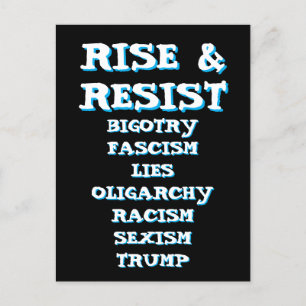 Carte Postale Monter et résister   Anti Donald Trump