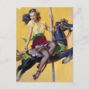 Carte Postale Monter la broche du carrousel