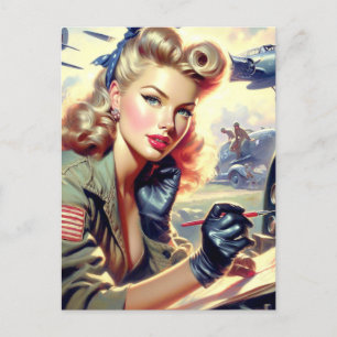 Carte Postale Monter le pilote vintage
