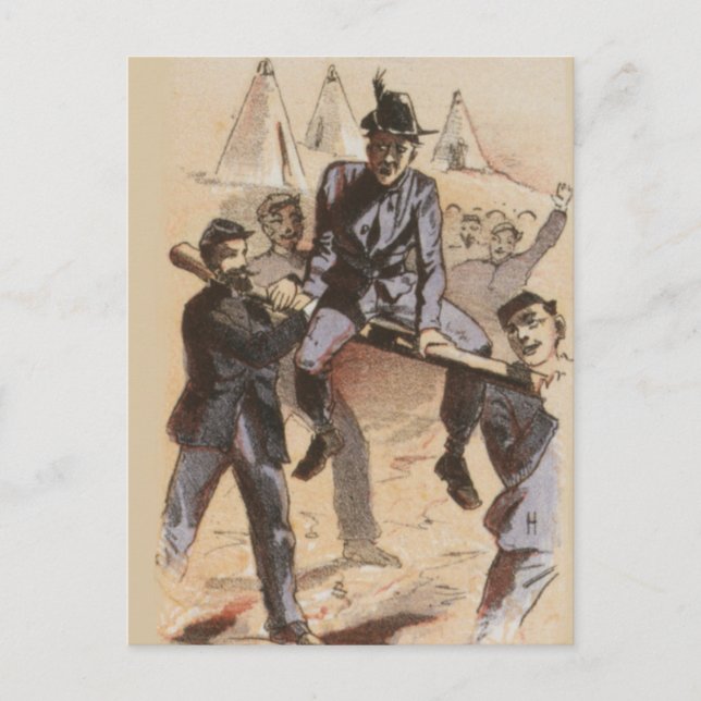 Carte Postale Monter sur le chemin de fer de la guerre civile (Devant)