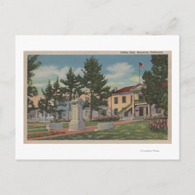 Carte Postale Monterey, CA - Colton Hall Vue et terrains (Devant)