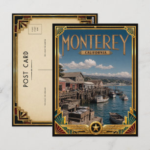 Carte Postale Monterey Californie Art Déco Vintage Âge d'Or