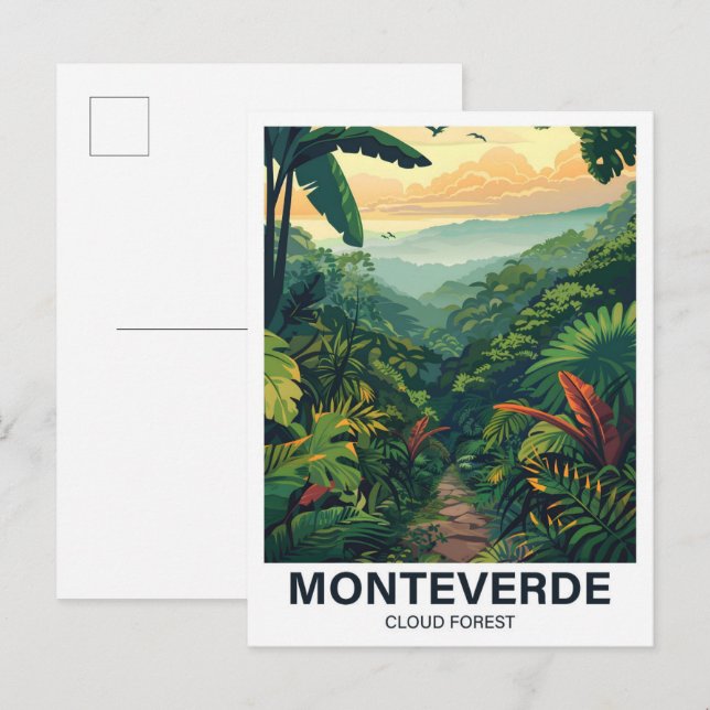 Carte Postale Monteverde Forêt nuageuse Costa Rica Voyage (Devant / Derrière)