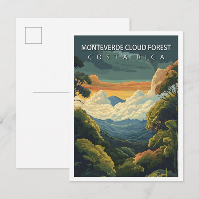 Carte Postale Monteverde Forêt nuageuse Costa Rica Voyage (Devant / Derrière)