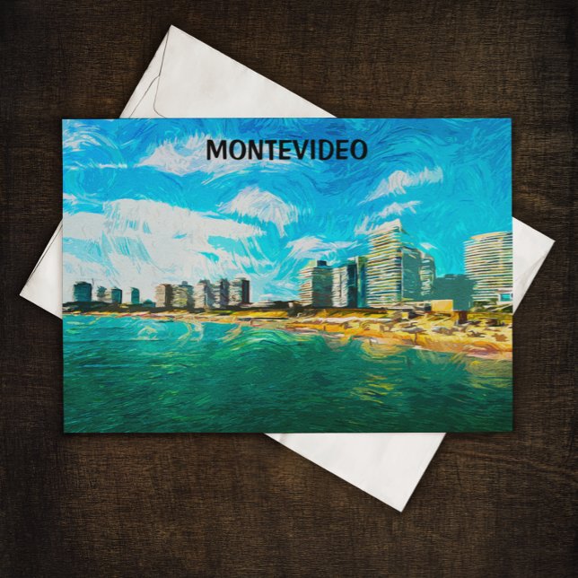 Carte postale Montevideo Uruguay Painting View (montevideo uruguay painting city view)