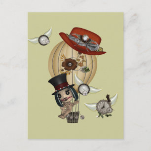Carte Postale montgolfière gothique laveau vapeur art