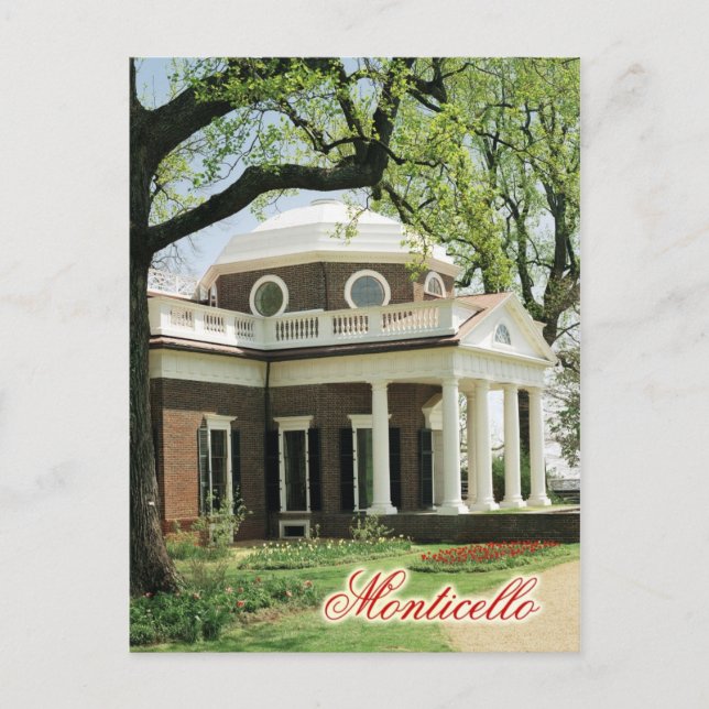 Carte Postale Monticello, Maison de Jefferson, Virginie (Devant)