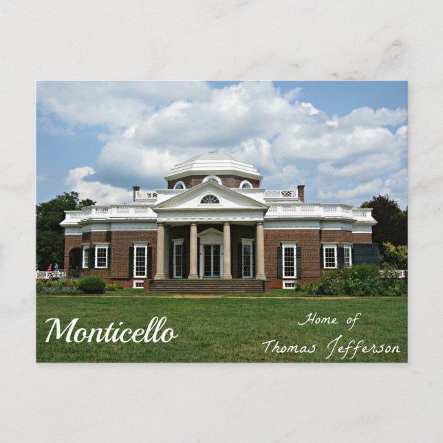 Carte Postale Monticello, Maison de Thomas Jefferson (Devant)
