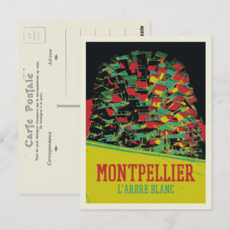 Carte Postale Montpellier Arbre blanc illustration France