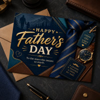 Montre à gousset Happy Fathers Day Navy Gold Tie C