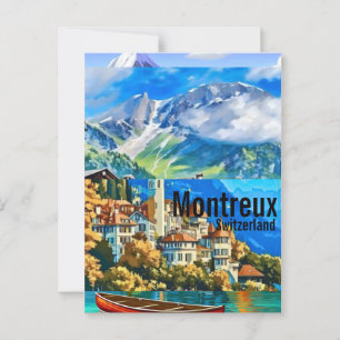 Carte Postale Montreux Voyage Impression Art Mural Montreux Déco