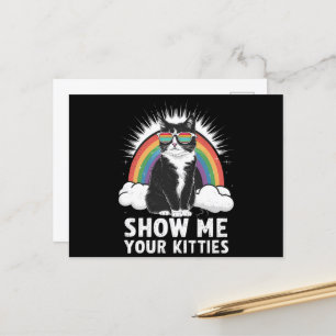 Carte Postale Montrez-Moi Vos Kitties Drôle Lesbienne Gay pride 