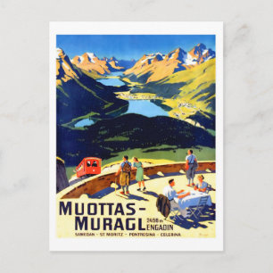 Carte Postale Monts Muottas Muragl paysage, Suisse