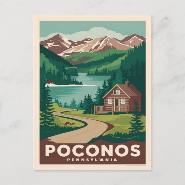 Carte Postale Monts Pocono Pennsylvanie (Devant)