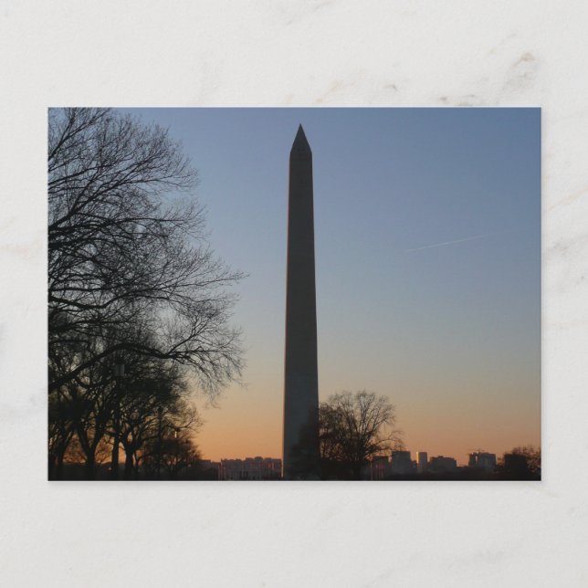 Carte Postale Monument à Washington au coucher du soleil à DC (Devant)