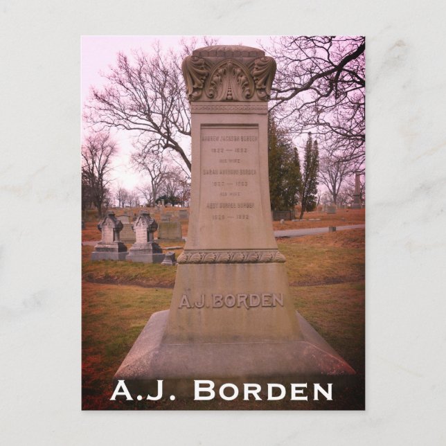 Carte Postale Monument Borden, Fall River, MA - A.J. Borden (Devant)
