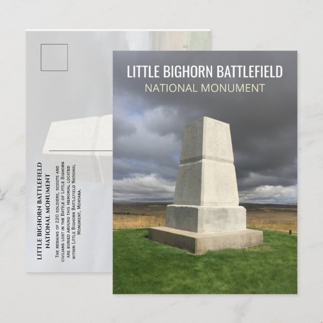 Carte Postale Monument funéraire de Little Bighorn (Devant / Derrière)