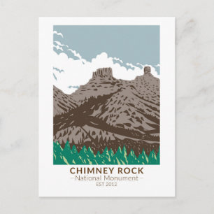 Carte Postale Monument national de Chimney Rock Colorado Vintage