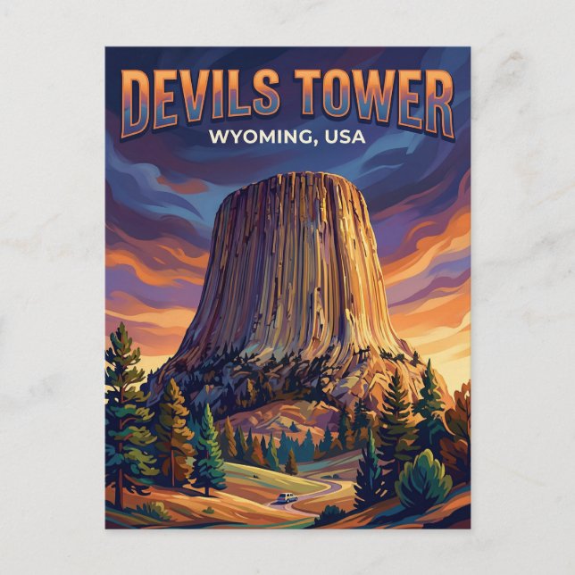 Carte Postale Monument national de Devils Tower États-Unis (Devant)