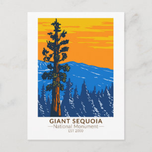 Carte Postale Monument national de la séquoia géante Californie