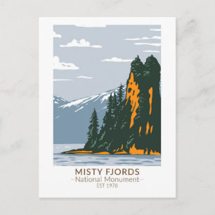 Carte Postale Monument national des fjords brumeux New Eddystone