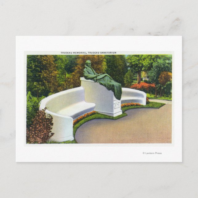 Carte Postale Monument Trudeau, scène du sanatorium Trudeau (Devant)