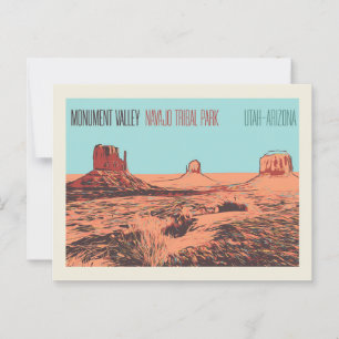 Carte Postale Monument Valley, Navajo Tribal Park Utah, Arizona