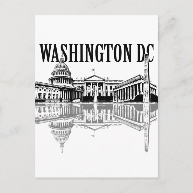 Carte Postale Monuments de Washington Dc sur la ligne d'horizon (Devant)