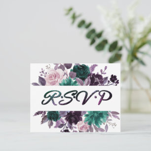 Carte Postale Moody Boho   Eggplant Purple Flore foncé RSVP