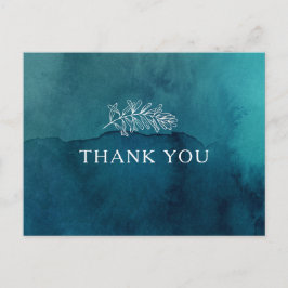 Carte postale Moody Ocean Watercolor Mariage Merci