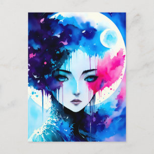 Carte Postale Moon Child Anime Imaginaire Art