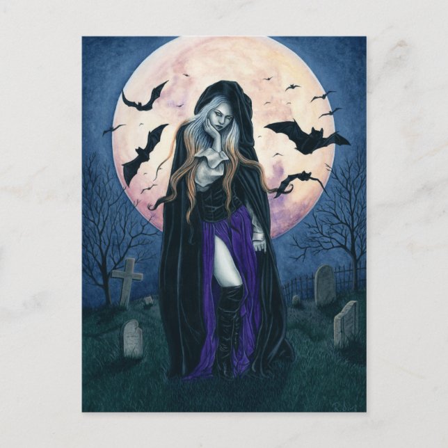 Carte postale Moon Harvest Halloween Witch (Devant)