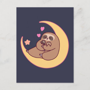 Carte Postale Moon Mama Sloth and Baby