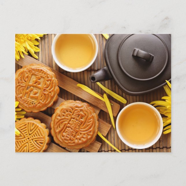 Carte Postale Mooncake et thé, chinois mi-automne festival 2 (Devant)