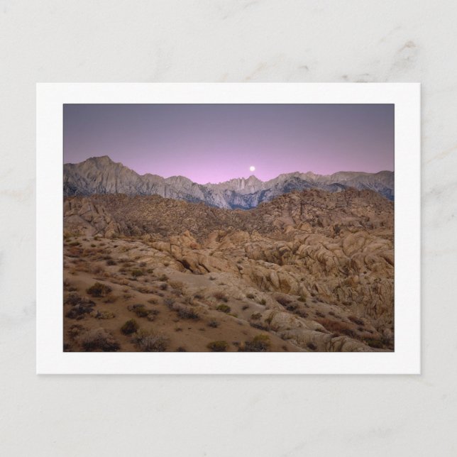 Carte Postale "Moonset sur Mt. Whitney " (Devant)