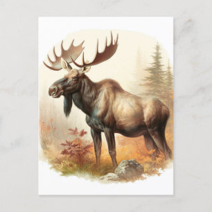 Carte Postale Moose aquarelle