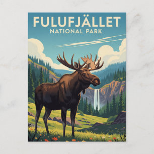 Carte Postale Moose in Fulufjället Parc national Suède Voyage