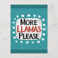 Carte postale More Llamas Please
