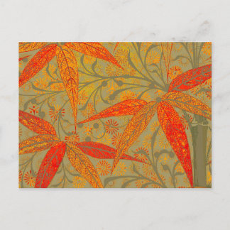 Carte Postale Morris & Co. motif Bamboo Godwin orange et sauge