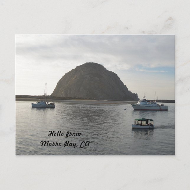 Carte Postale Morro Rock à Morro Bay, CA (Devant)