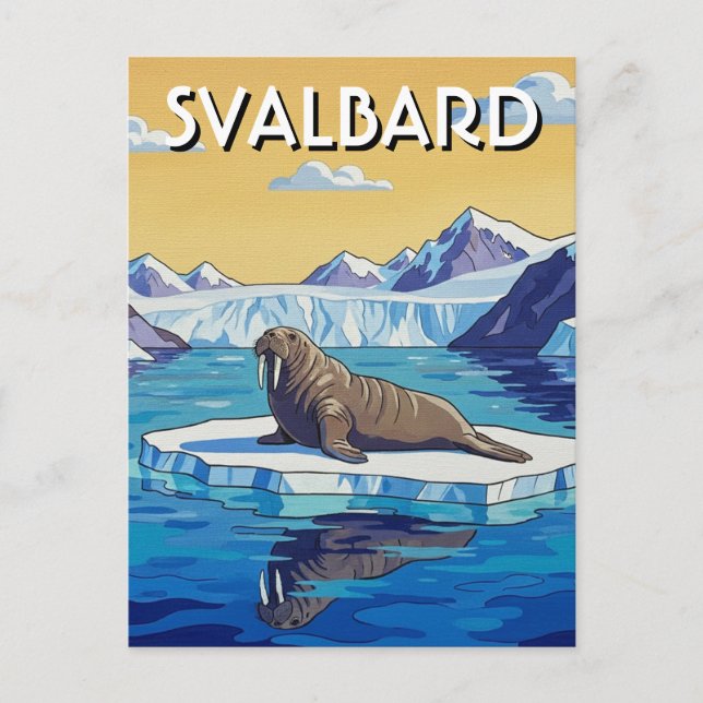 Carte Postale Morse en Svalbard Norvège (Devant)