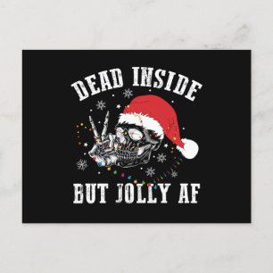 Carte Postale Mort À L'Intérieur Mais Jolly AF Halloween Crâne d